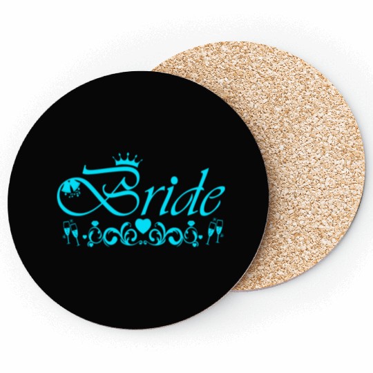 Bride Bachelorette Party Blue Coasters