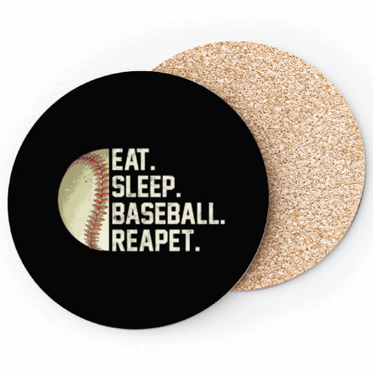 Eat Sleep Baseball Repeat Funny Baseball Softball Coasters