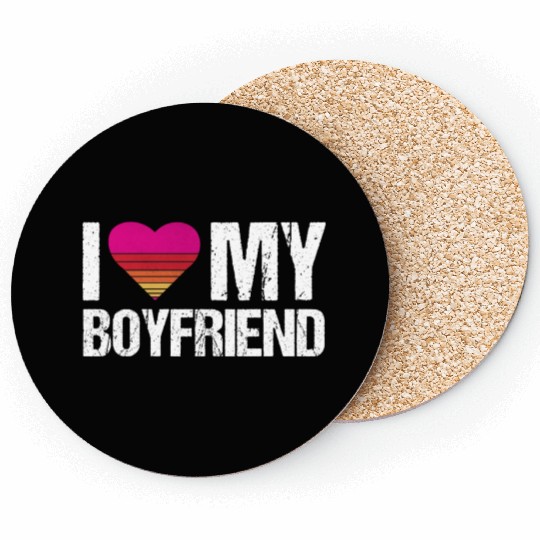 I Love My Boyfriend Heart My Boyfriend Vintage Bf Coasters