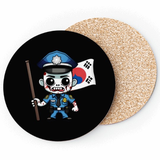 Police Korean Zombie Coasters