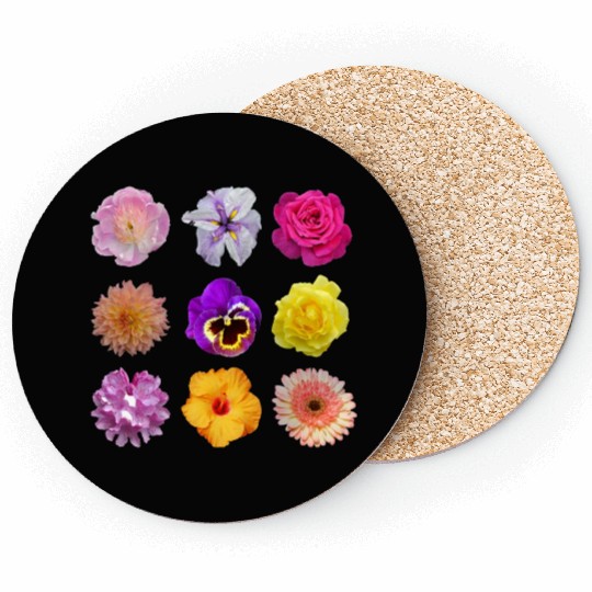 Colorful spring flowers pattern Coasters