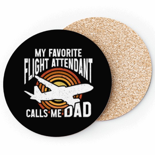Flight Attendant Dad Airplane Flight Attendant Coasters