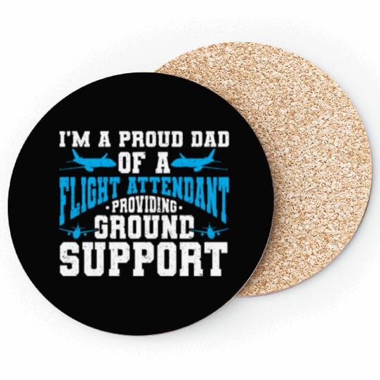 Flight Attendant Dad Airplane Flight Attendant Coasters
