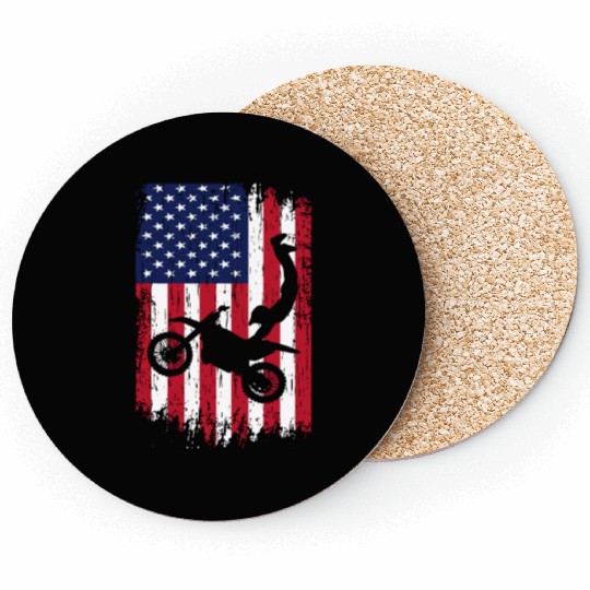 Supercross Freestyle Motocross American Flag Coasters