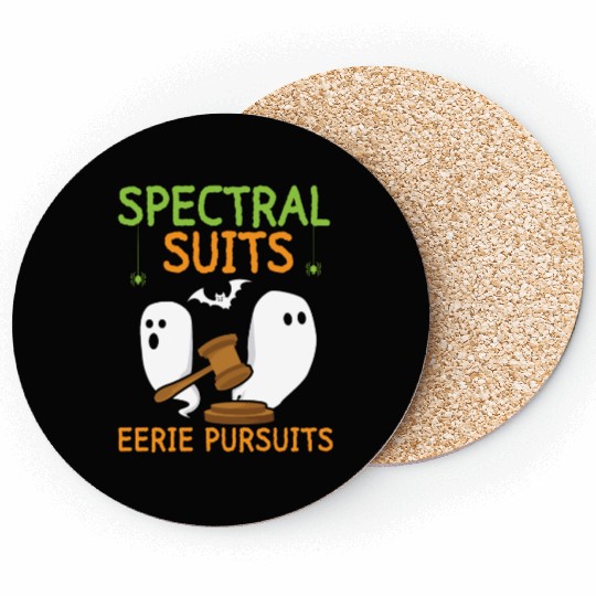 Spectral Suits Eerie Pursuits Lawyer Halloween Coasters