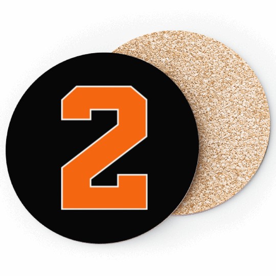 Number 2 Sports Orange Coasters