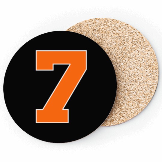 Number 7 Sports Orange Coasters