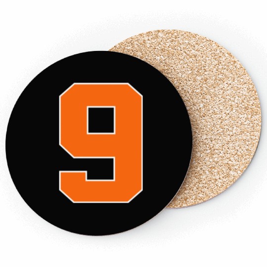 Number 9 Sports Orange Coasters