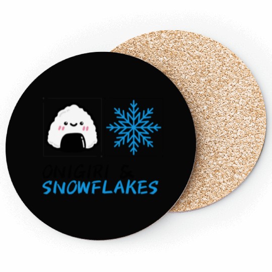 Onigiri and Snowflakes for the Holidays Coasters