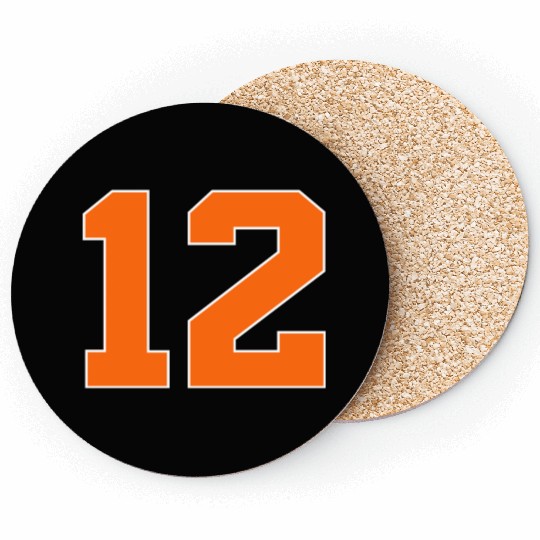Number 12 Sports Orange Coasters