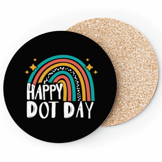 Happy Dot Day Rainbow Polka Dot International Coasters