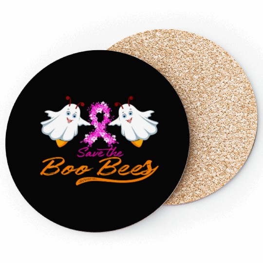 Fun Boobs Save The Boo Bees Breast Cancer Coasters