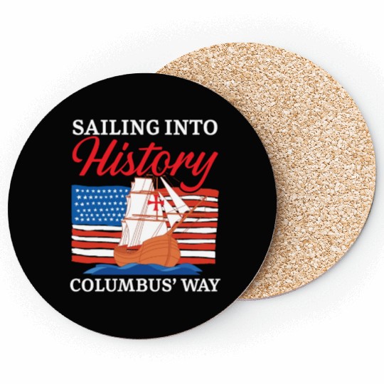 Sailing Into History Columbus' Way Columbus Day Coasters