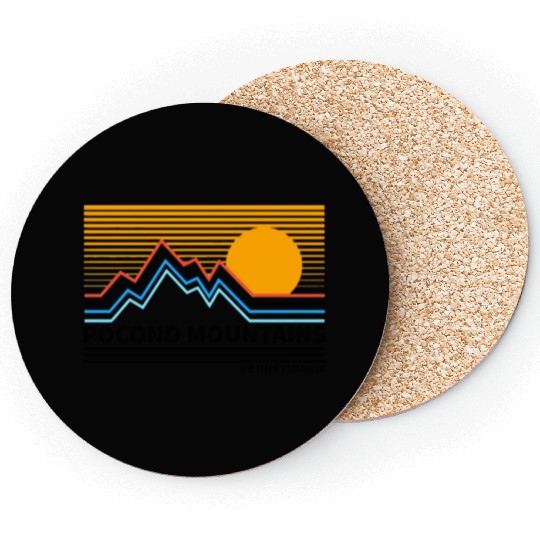 Pocono Mountains Pennsylvania Vintage Retro Hiking Coasters