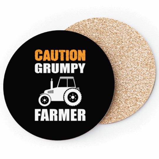 Caution Grumpy Farmer Coasters