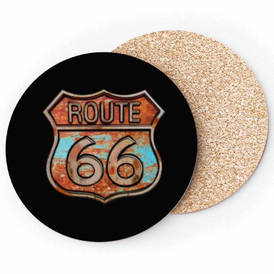 Route 66 vintage sign - Rusty metal sign Coasters