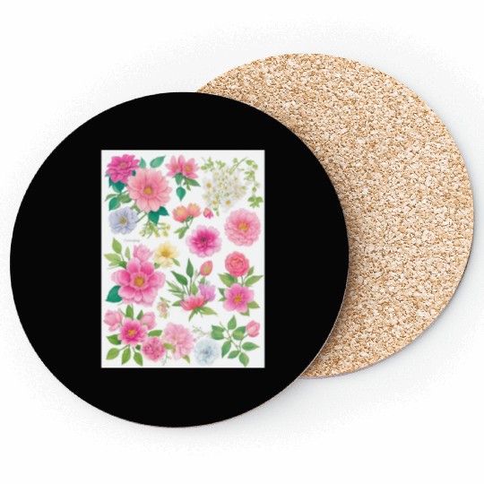 Lavender and Lilac Spring Flowers Coasters