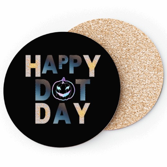 Happy dot day pumpkin polka dot Coasters