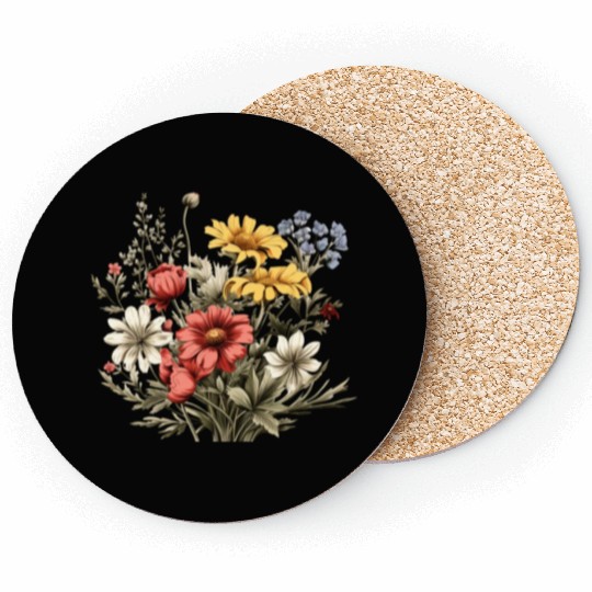 Vintage Coasters Pressed Flowers Cottagecore Nature