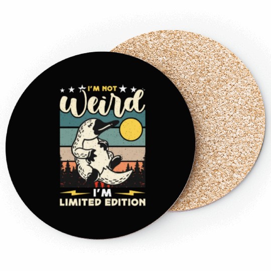 Platypus I'm Not Weird I'm Retro Living Fossil Coasters