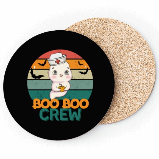 Boo Boo Crew Ghost Halloween Paramedic Nurse Ghost Coasters