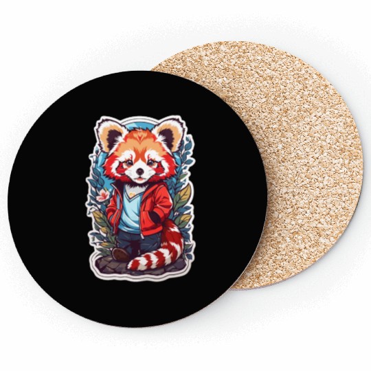 Red Panda Kawaii Coasters
