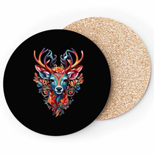 Deer face 3 Coasters