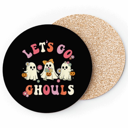 Let's Go Ghouls Halloween Ghost Coasters