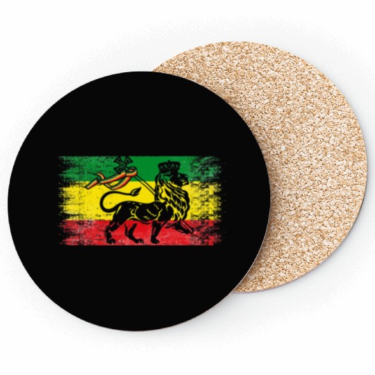Lion of Judah Rasta Ethiopian Reggae Old Ethiopia Coasters