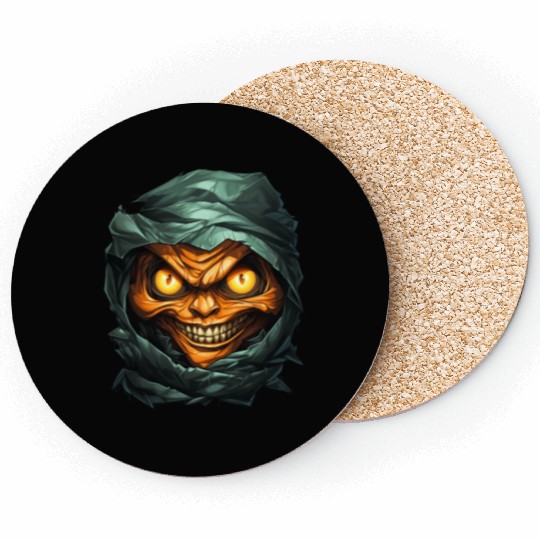 Halloween Spooky Cartoon Mummy Coasters