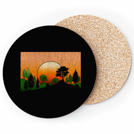 Forest nature lover gift sunset nature Coasters