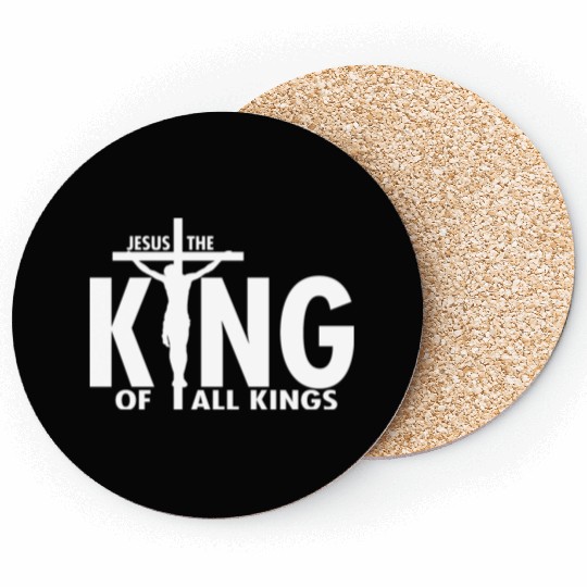 Love Jesus King Of All Kings Christian Christmas Coasters