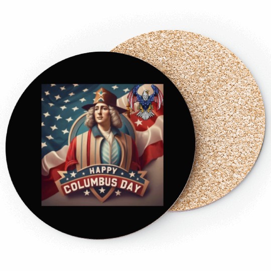 happy columbus day Coasters