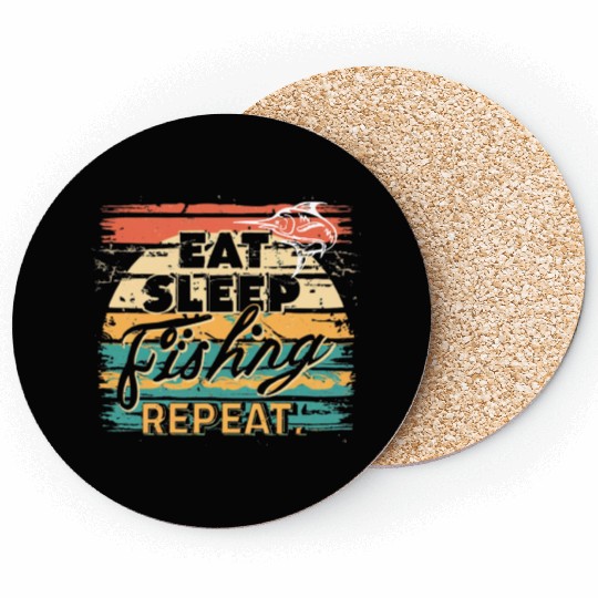 Eat Sleep Fishing Repeat Coasters