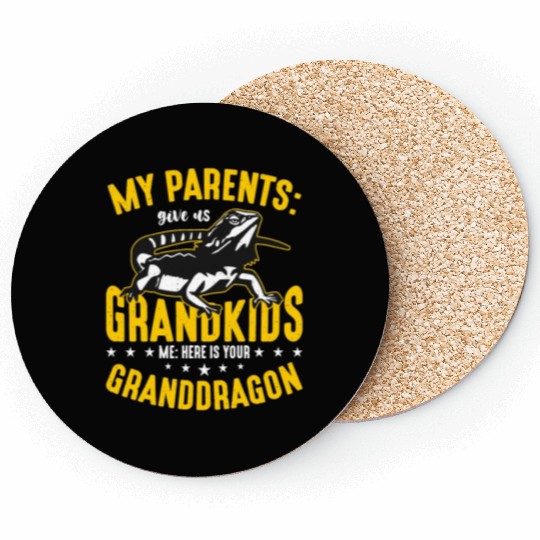 Bearded Dragon My Parents Give Us Grandkids Lizard Coasters