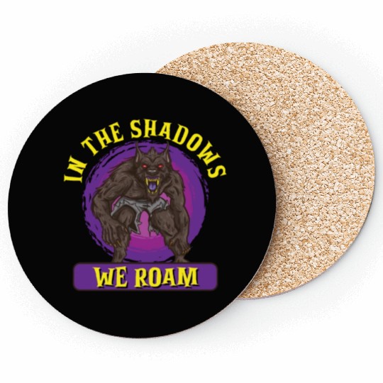 Funny Horror Werewolf Lycanthropy Full Moon Shapes Coasters