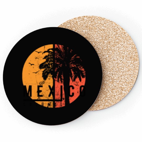 Artistic Cozumel Mexico Cool Palm Tree Vacation Coasters