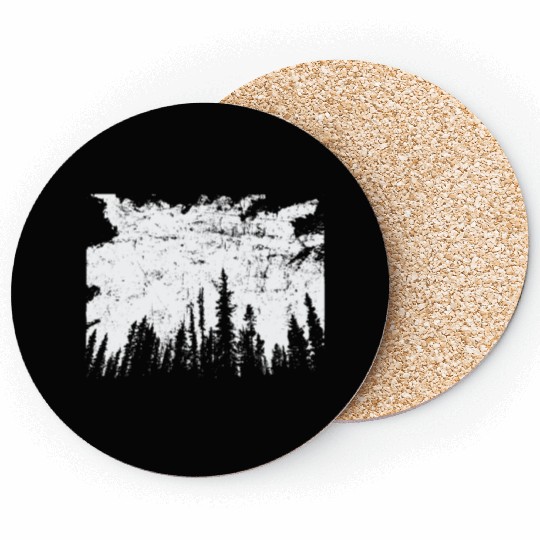Forest at Night Nature Leaves Environment Coasters
