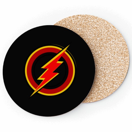 Red and yellow color Gorilla thunder circle design Coasters