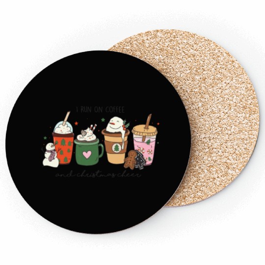 Funny I Run on Coffee and Christmas Cheer Coasters