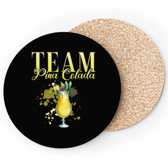 Team Pina Colada Cocktail Bartender Coasters