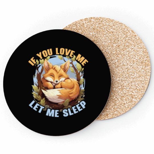 Sleeping Fox Sleepyhead Napping Sleep Fox Lover Coasters
