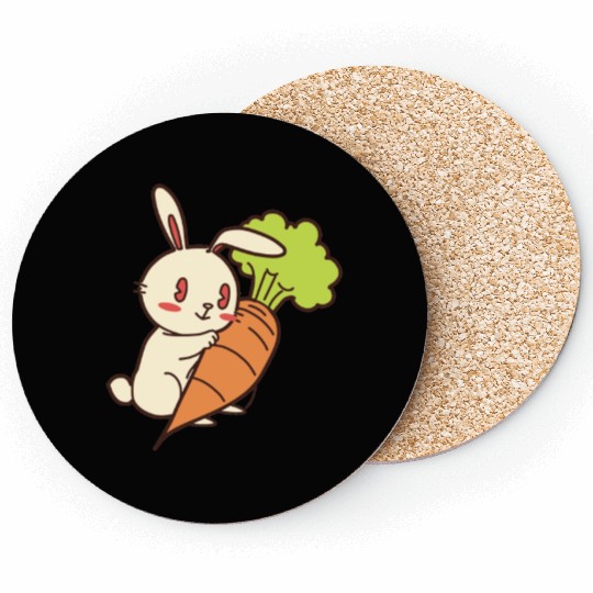Rabbit And Carrot Coasters