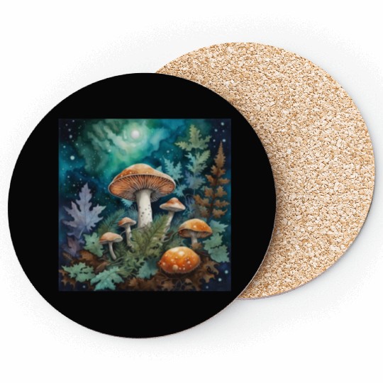 Full Moon Mushroom Nature Coasters