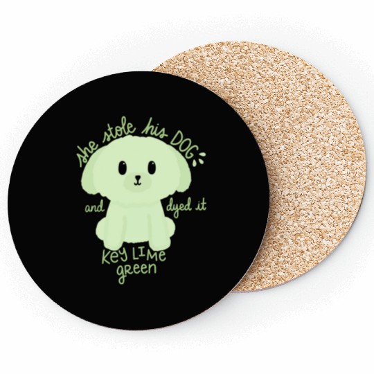 Key Lime Green Dog Coasters