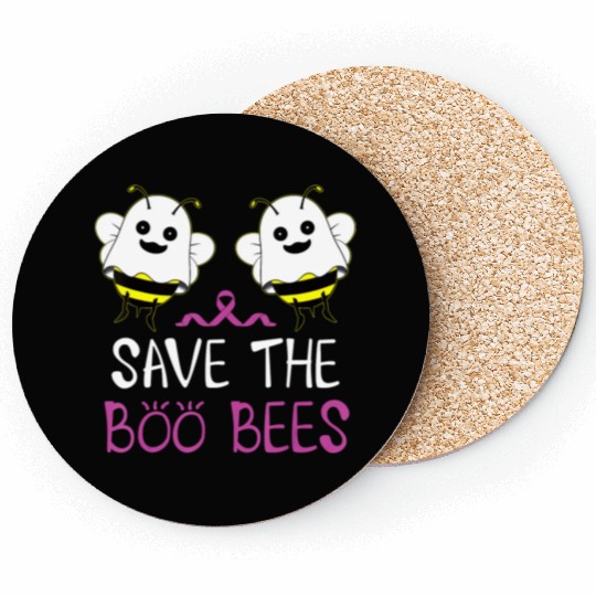 Save The Boo Bees Breast Cancer Awareness Coasters