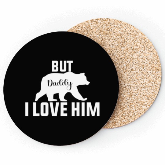 But Daddy I Love Him Retro Groovy Wavy Style Funny Coasters