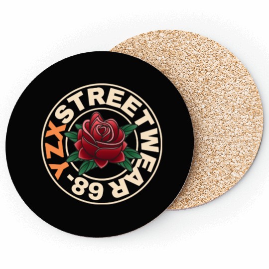 Streetwear red rose Coasters
