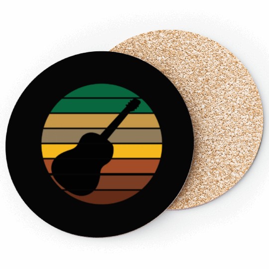 Guitar Music Retro Guitarist Coasters