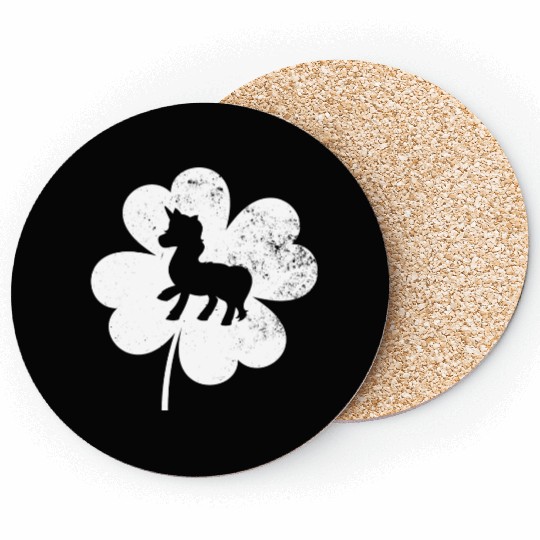 Unicorn Shamrock Saint Patricks Day Coasters